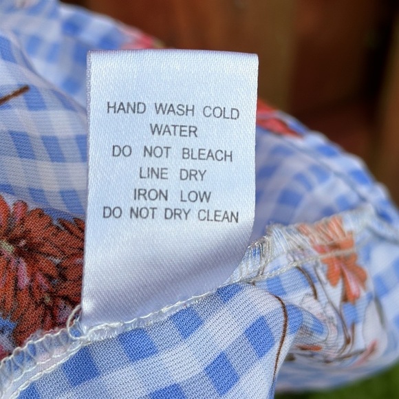 Purple Snow Gingham Floral Mini Dress Size XL - Picture 11 of 11